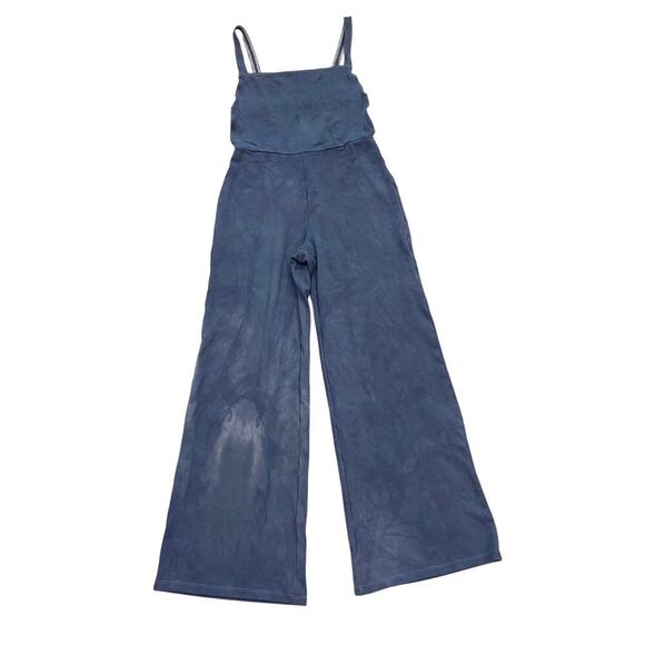 American Apparel sleeveless jumpsuit size medium blue tie dye - Picture 1 of 9